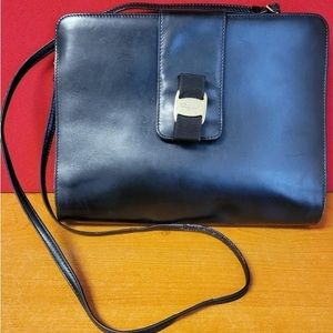 Ferragamo Black Leather Vintage Purse